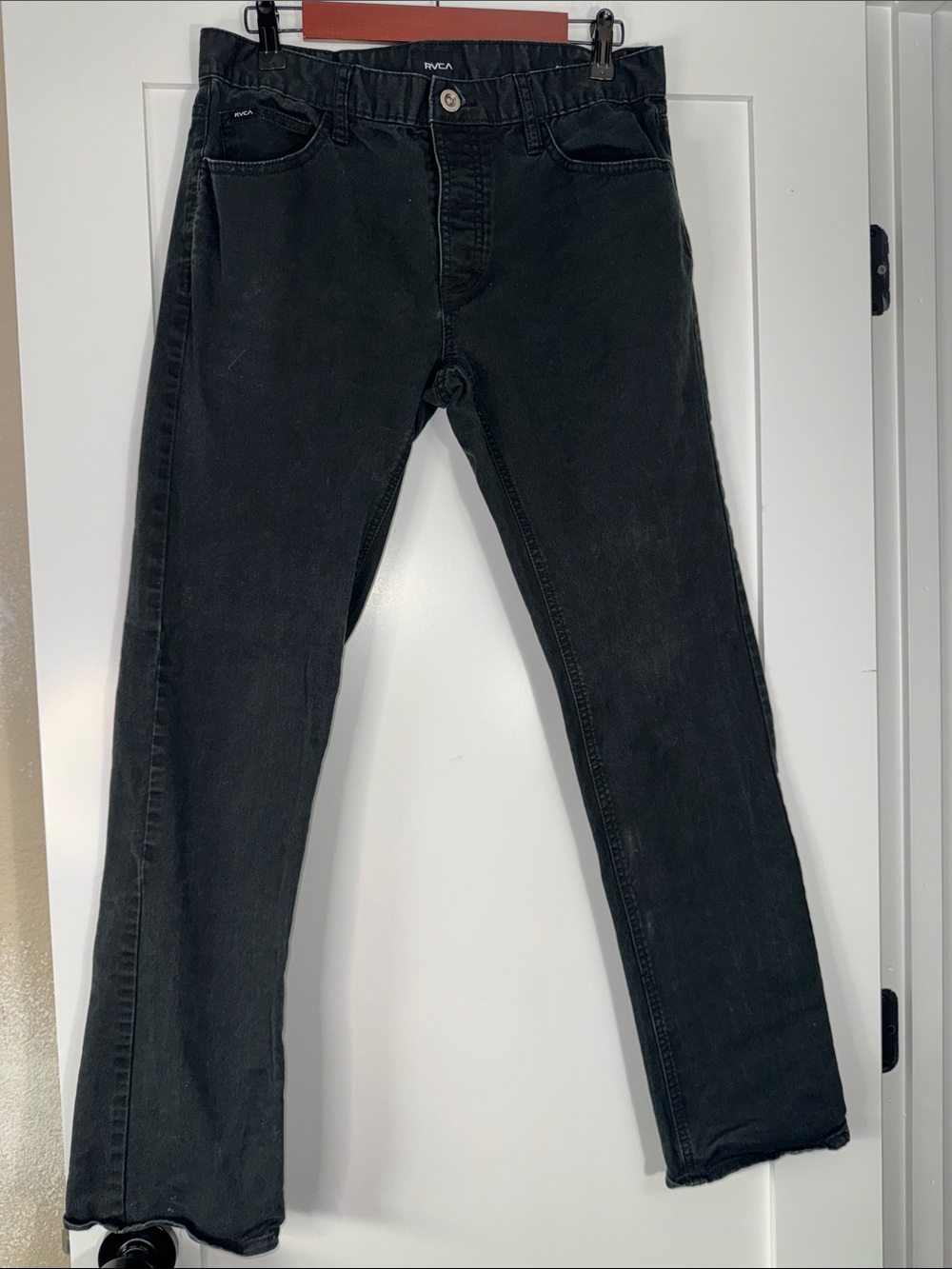 RVCA Men’s Black Bootcut Cotton Jeans Sz 32x30 minimalist capsule basic skater